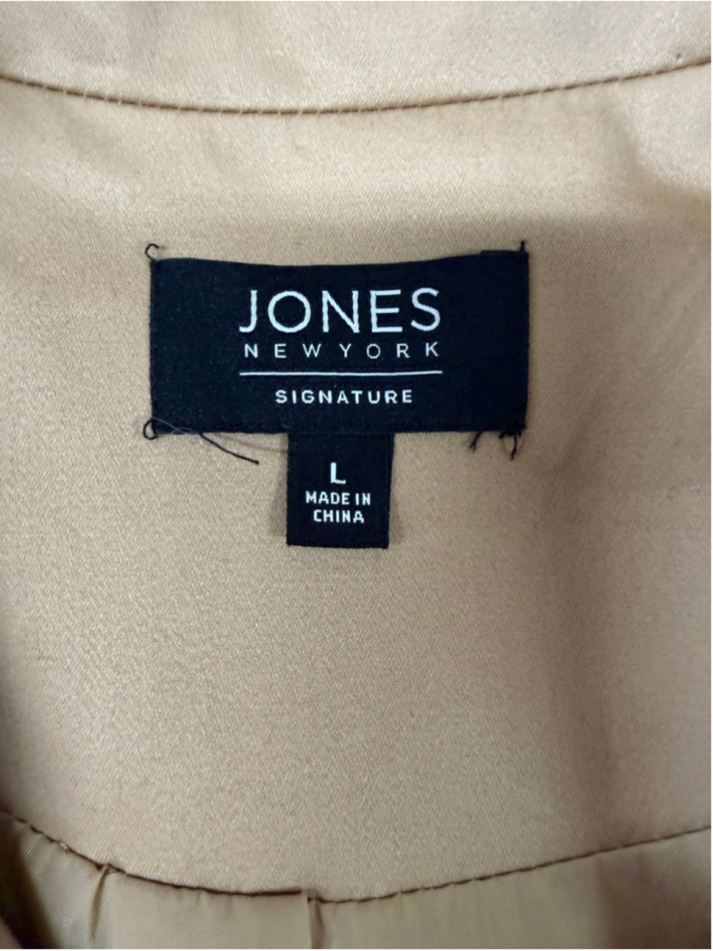 Jones Neutral Double Breasted Woman’s Peacoat Trench Blazer Tan Beige Size L - Picture 6 of 7